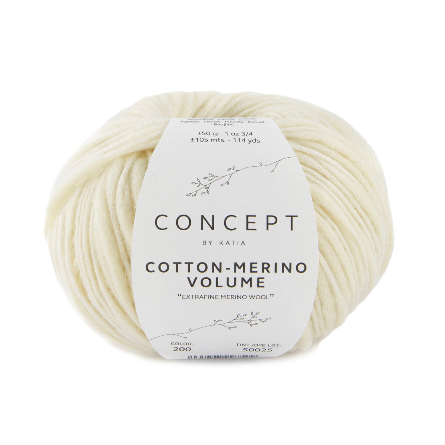 Concept by Katia Cotton Merino Volume / 200 ecru