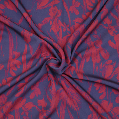 Hilco - Tencel gebloemd donkerblauw/ rood