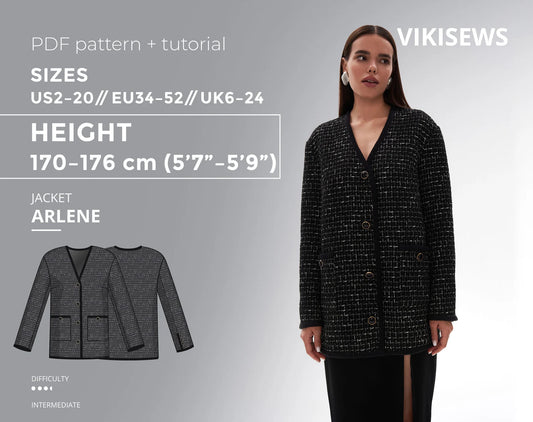 Chanel style - Tweed lang jasje