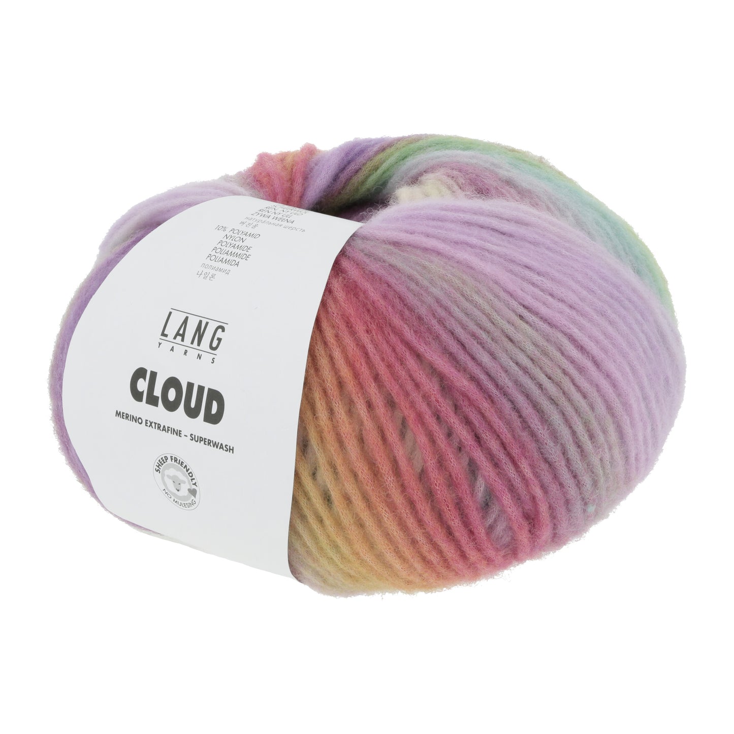 Lang Yarns Cloud / 0010 Lilac/Orange/Green